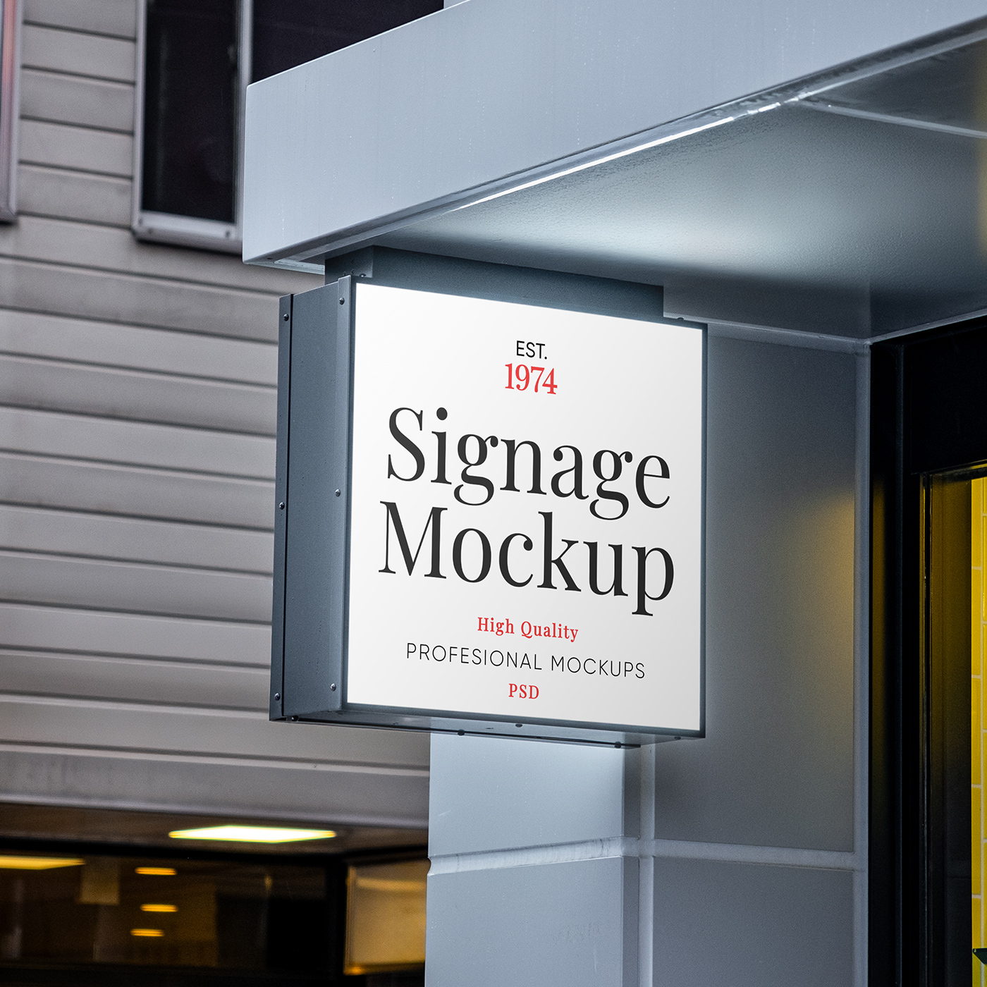 Free Square Signage Mockup - mockupbee