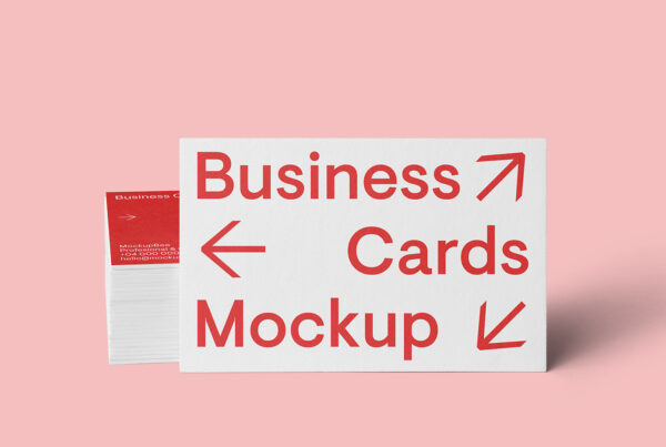 Free Stack of Business Card Mockup