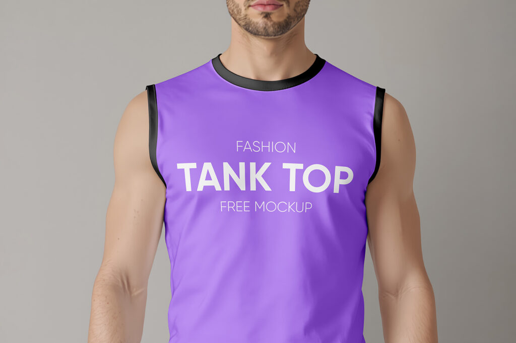 Free Tank Top Close Up Mockup