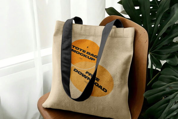Free Tote Bag on Chair Mockup