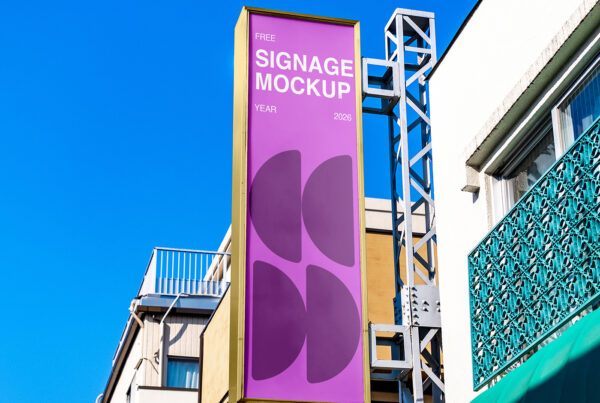 Free Vertical Sign Mockup