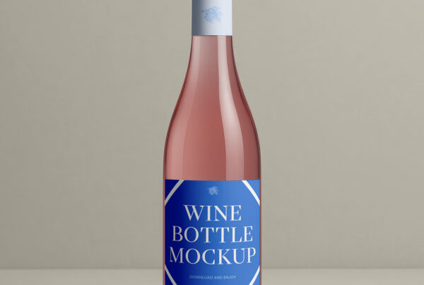 Free Front View Wine Bottle Mockup