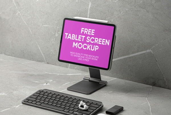 Free Office Tablet Screen Mockup