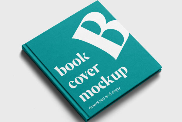 Free Perspective Lying Book Mockup