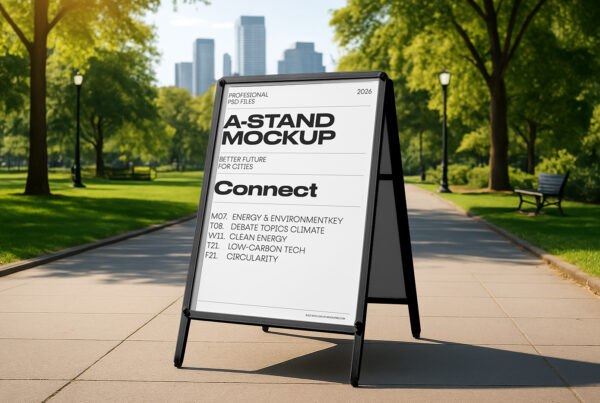 Free A-Stand in Park Mockup