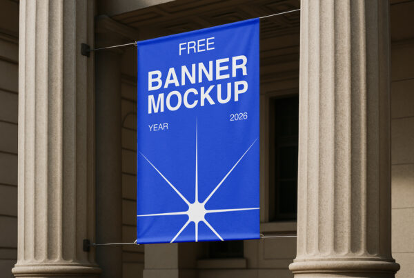 Free Banner between Columns Mockup