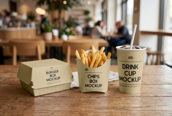Free Fast Food Set Mockup
