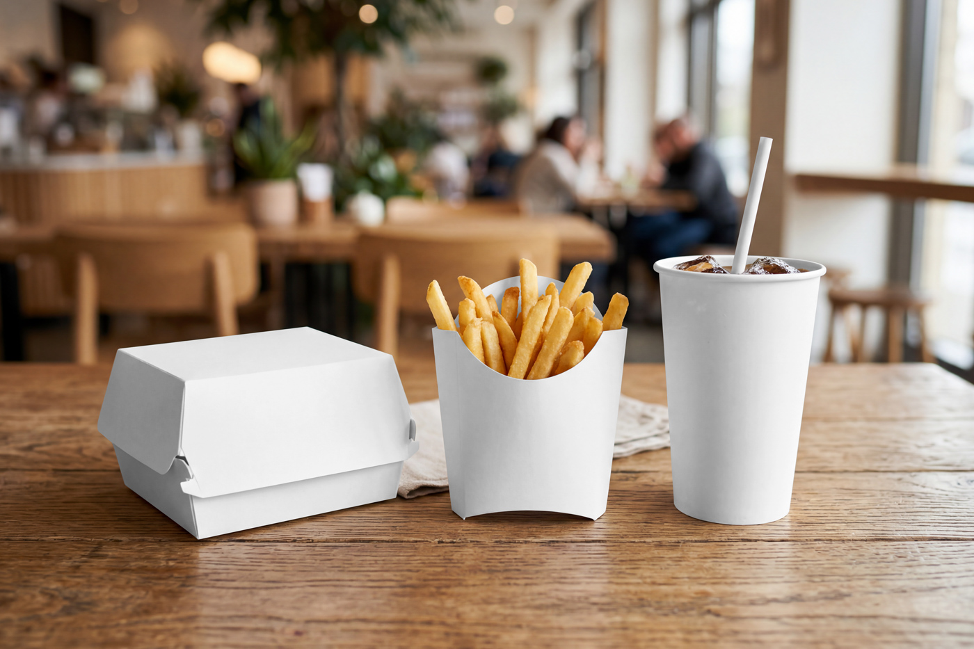 Free Fast Food Set Mockup - mockupbee