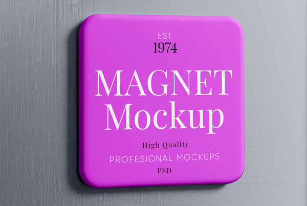 Free Fridge Magnet Mockup