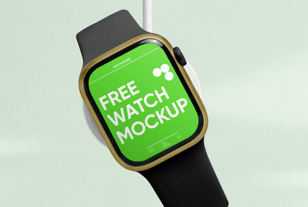 Free Hanging Apple Watch Mockup