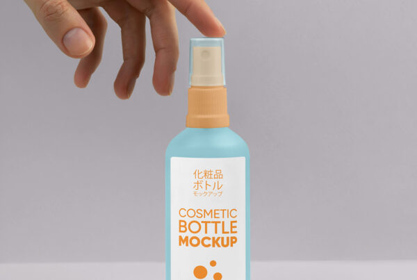Free Spray Bottle with Hand Mockup