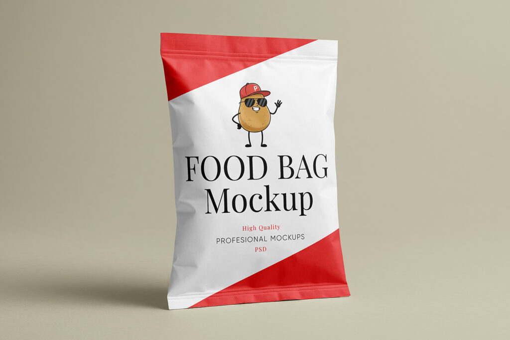 Free Standing Food Bag Mockup