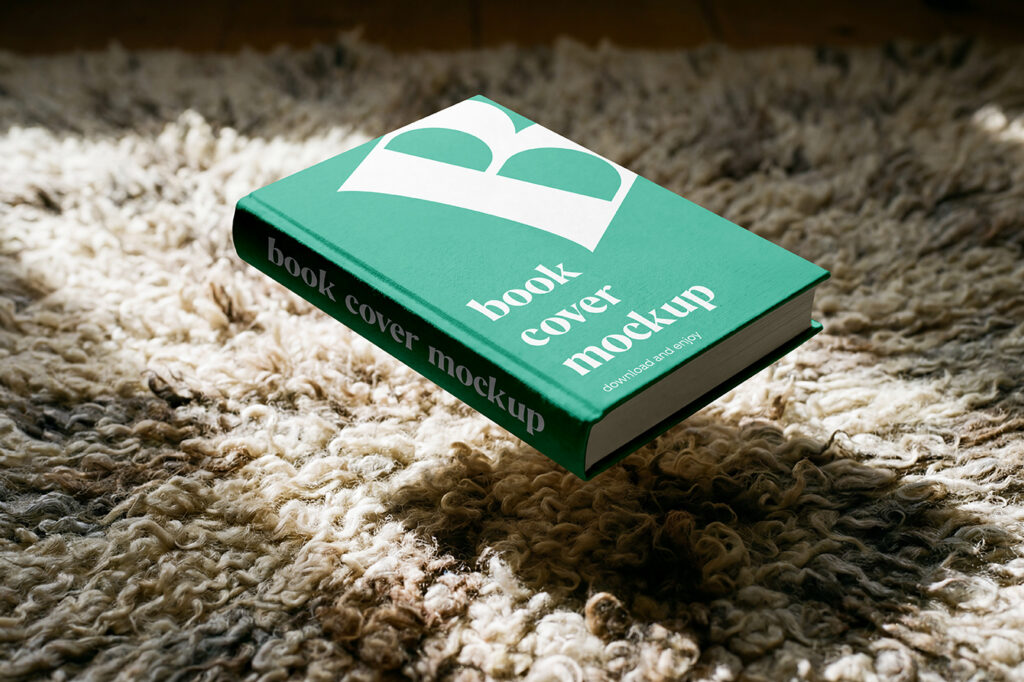 Free Book Cover above Blanket Mockup