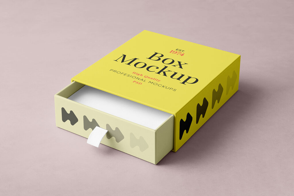 Free Box with Drawer Mockup