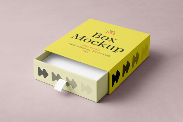 Free Box with Drawer Mockup