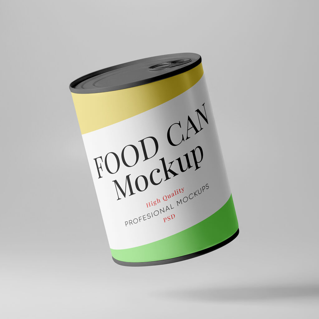 Free Food Can Mockup