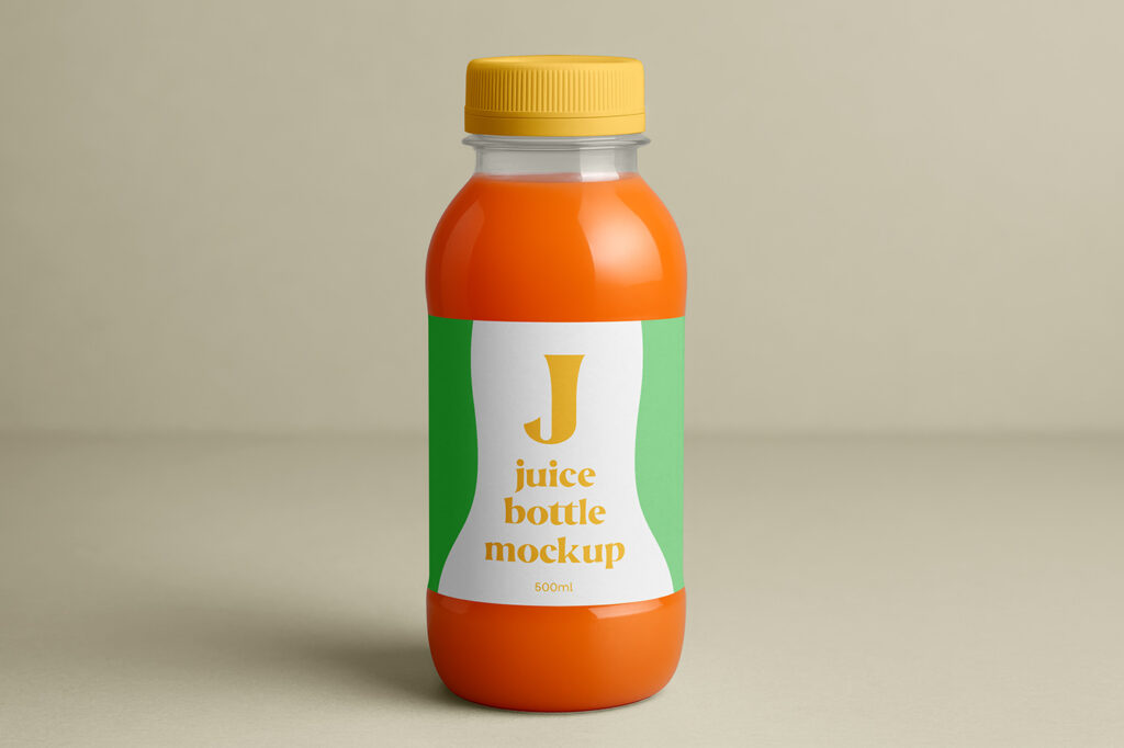 Free Juice Bottle Studio Shot Mockup