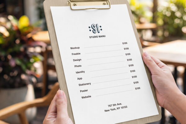 Free Menu in Restaurant Mockup