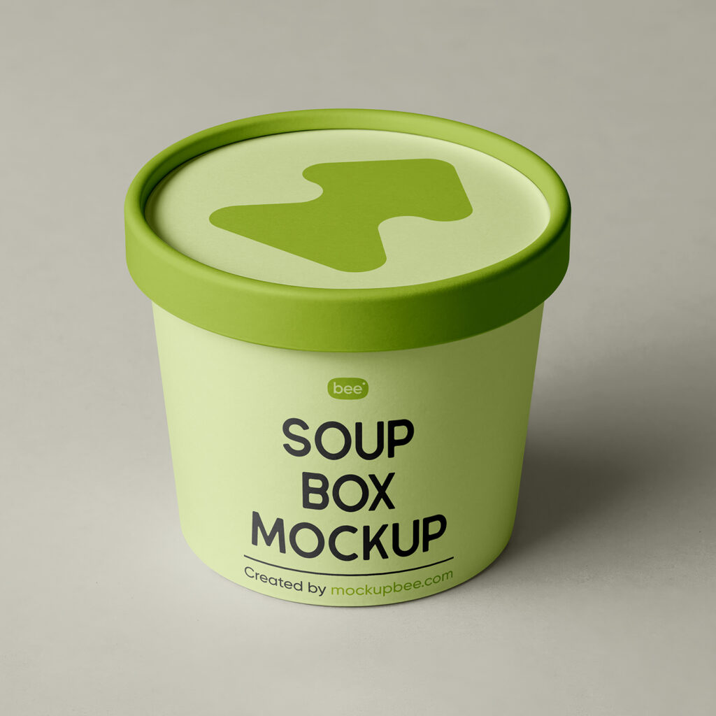 Free Round Soup Box Mockup