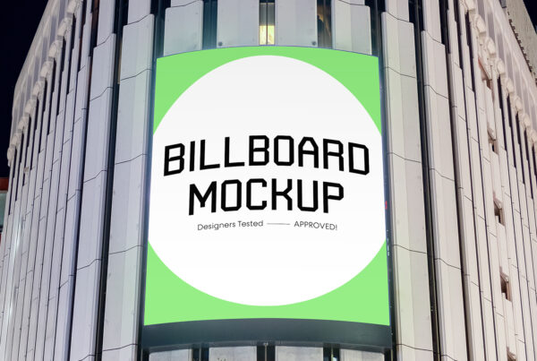 Free Vertical Curved Screen Mockup