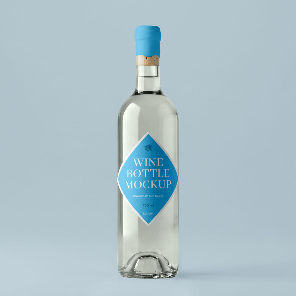 Free Wine Bottle with Wax Mockup