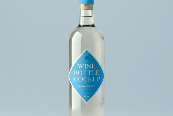Free Wine Bottle with Wax Mockup