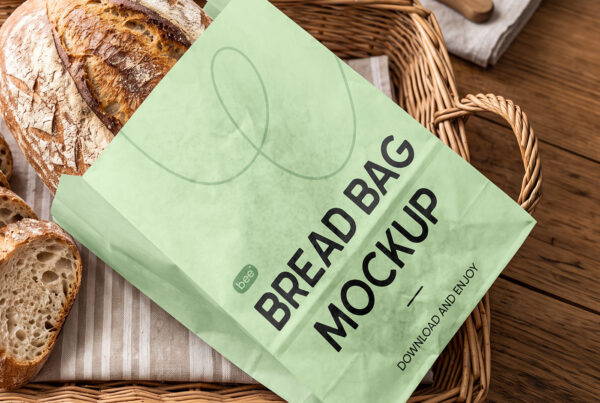 Free Bread Paper Bag Mockup