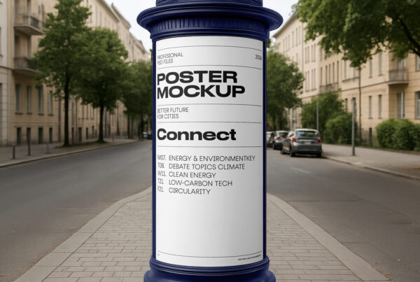 Free Poster on Monument Mockup
