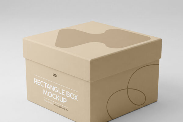 Free Square Box with Lid Mockup