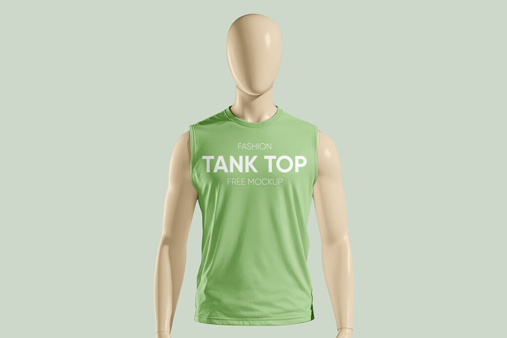 Free Tank Top on Manekin Mockup
