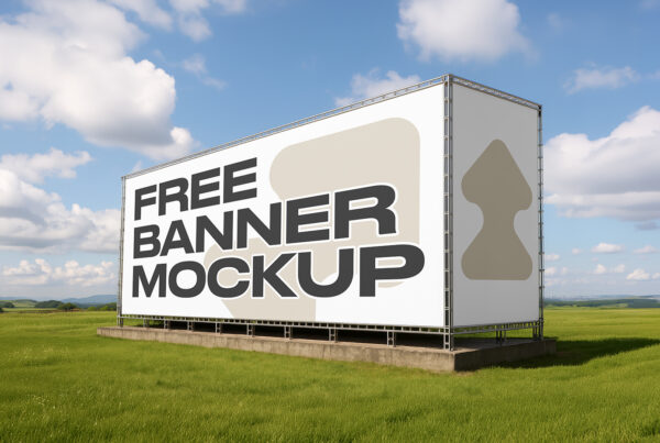 Free Banner near Highway Mockup