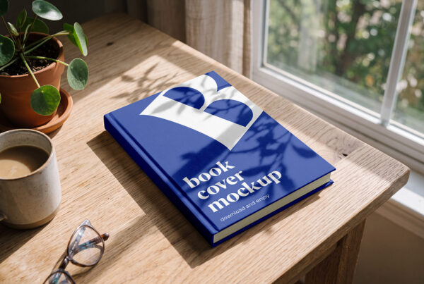 Free Book on Desk Mockup