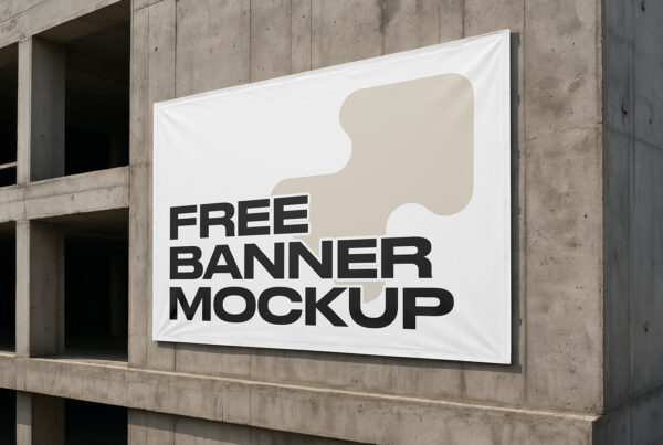Free Construction Banner Mockup