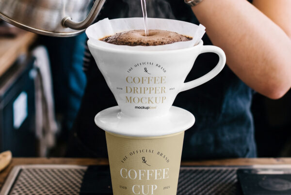 Free Dripper with Coffee Cup Mockup