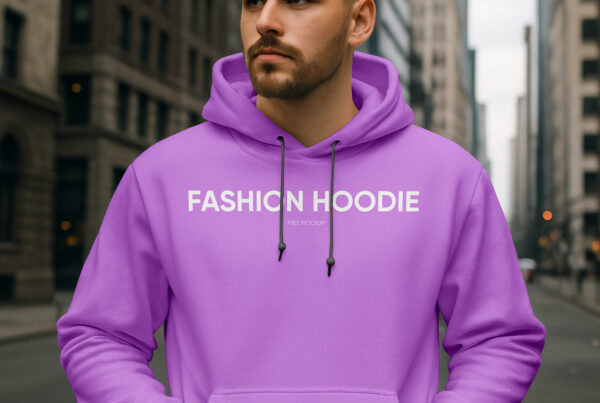 Free Hoodie on Men Mockup