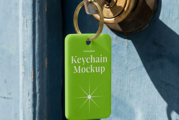 Free Keyring in Lock Mockup
