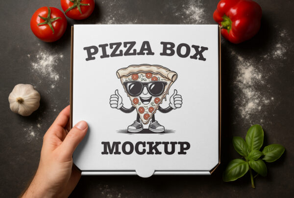 Free Paper Pizza Box Mockup