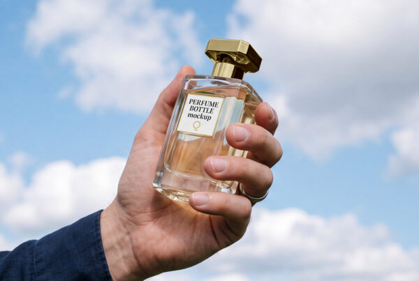 Free Perfume Bottle with Small Label Mockup