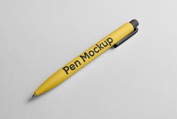 Free Perspective Pen Studio Shot Mockup