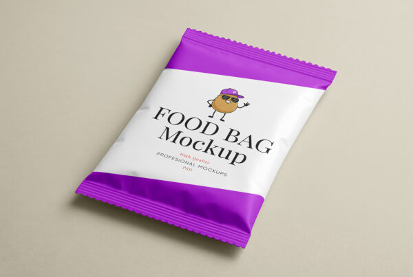 Free Small Food Foil Bag Mockup