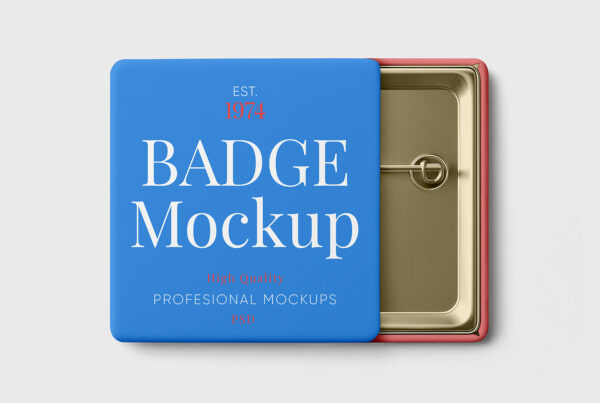 Free Square Badge Mockup