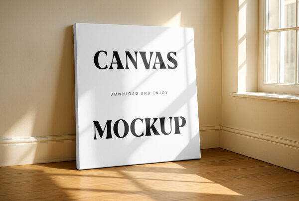Free Standing Square Canvas Mockup