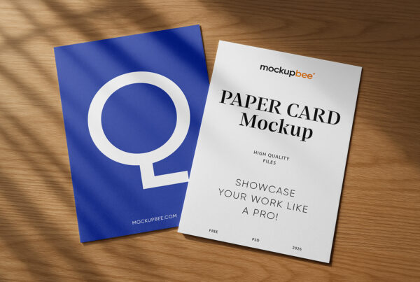 Free Stationery A4 Card Mockups