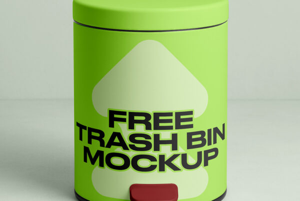 Free Trash Bin Mockup