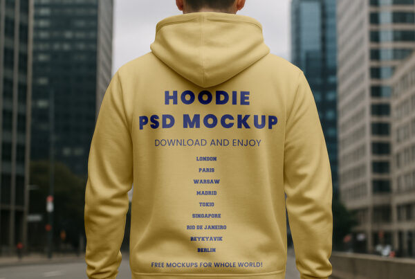 Free City Hoodie Back View Mockup
