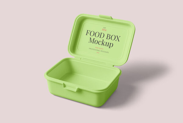 Free Open Lunch Box Mockup