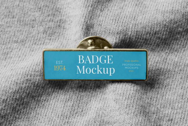Free Rectangle Pin Mockup