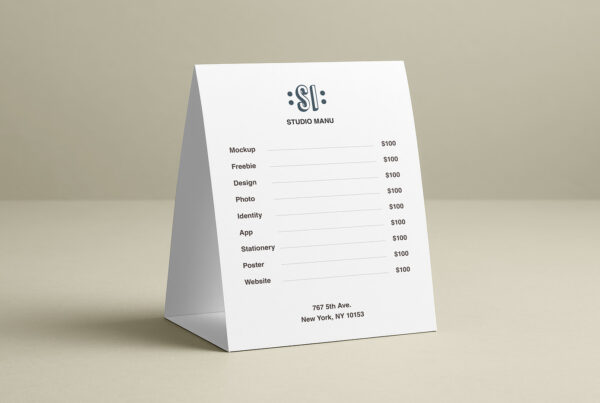 Free Stand Menu Mockup