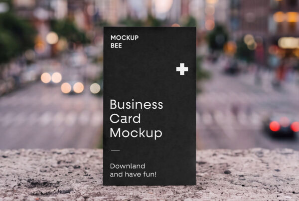 Free Vertical Business Card Mockup