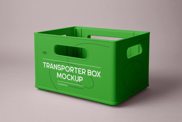Free Bottle Transporter Box Mockup